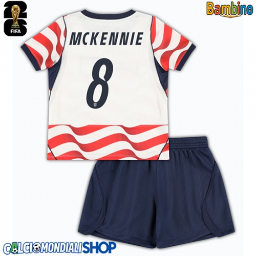 Maglie da calcio Stati Uniti Weston McKennie #8 Prima Maglia Bambino Mondiali 2026  Manica Corta + Pantaloni corti)
